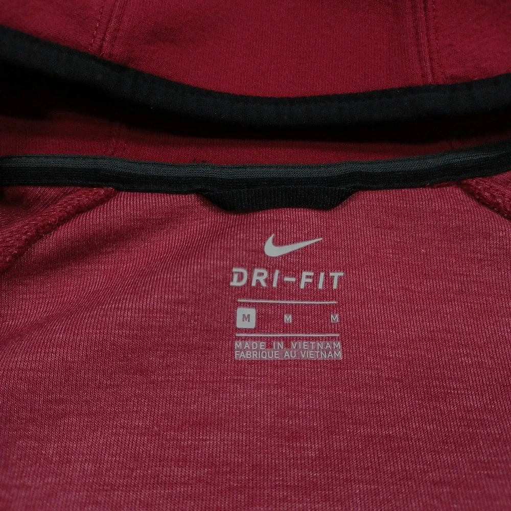 Nike Jacket Womens Medium Red Dri Fit Hooded Full Zip Casual